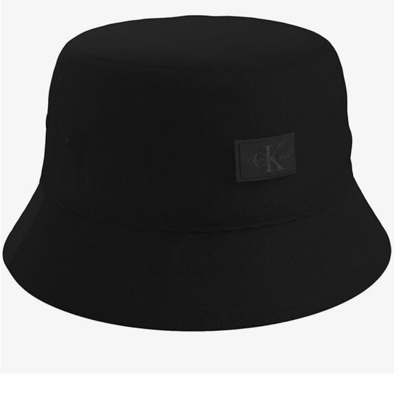 Calvin Klein Men's Black Monologo Patch Nylon Bucket Hat  O/S - 4G5030G (001) - Picture 1 of 1